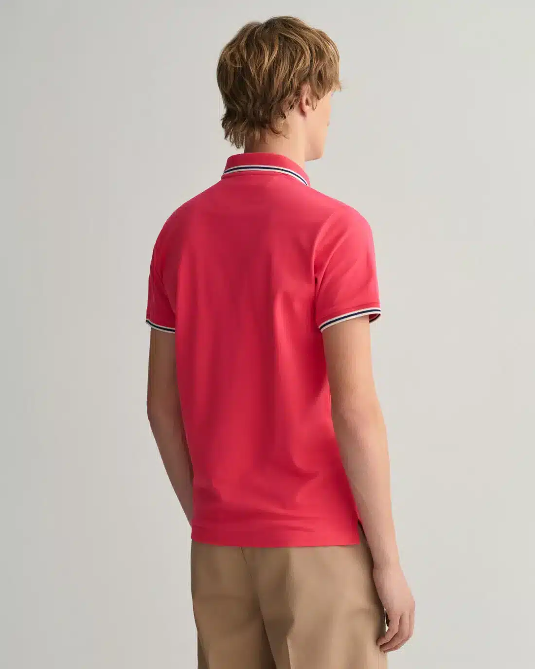 Tipped Piqué Polo Shirt – Magenta Pink