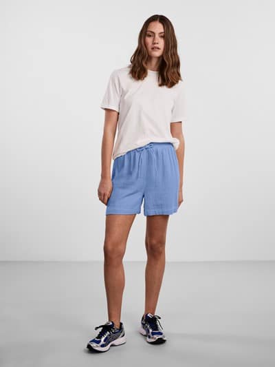 STINA HIGH WAISTED SHORTS- BLUE VISTA