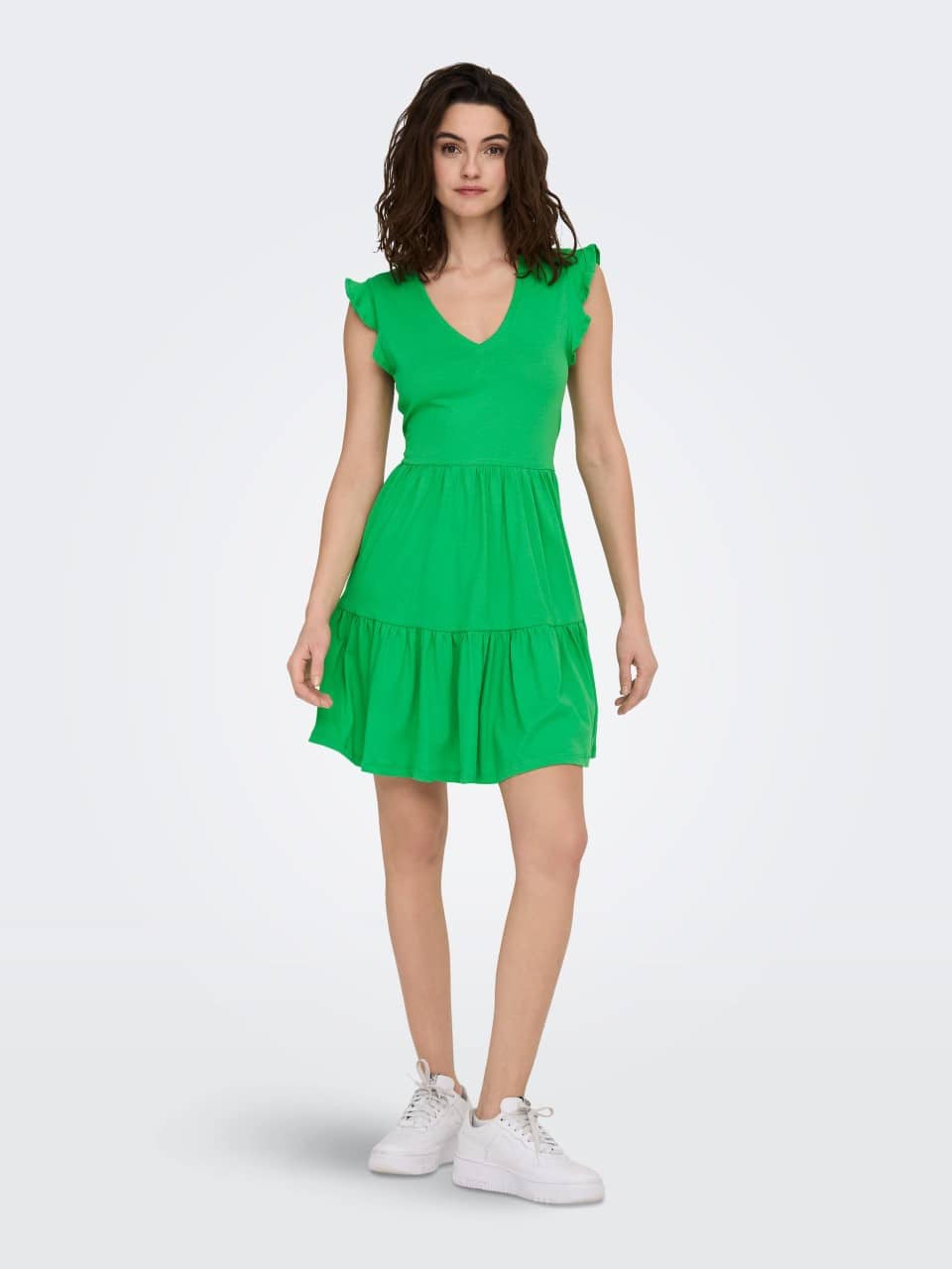 May Frill Dress – Kelly Green
