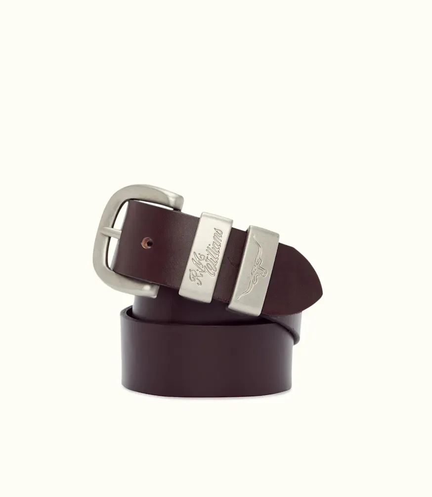 Drover 3-Piece Buckle Solid Hide Belt – Chestnut