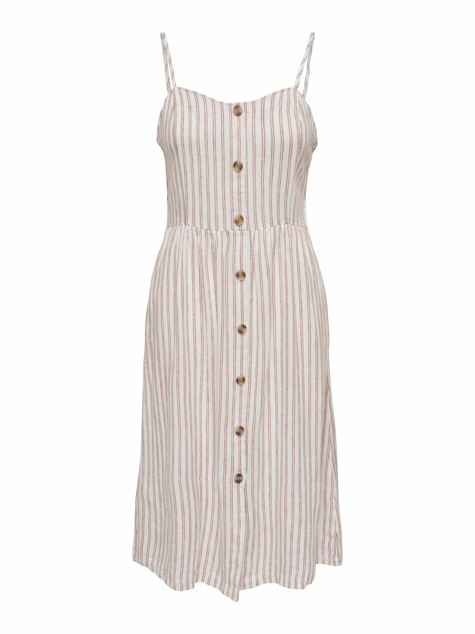 Luna Linen Dress –  Cloud Dancer Stripe