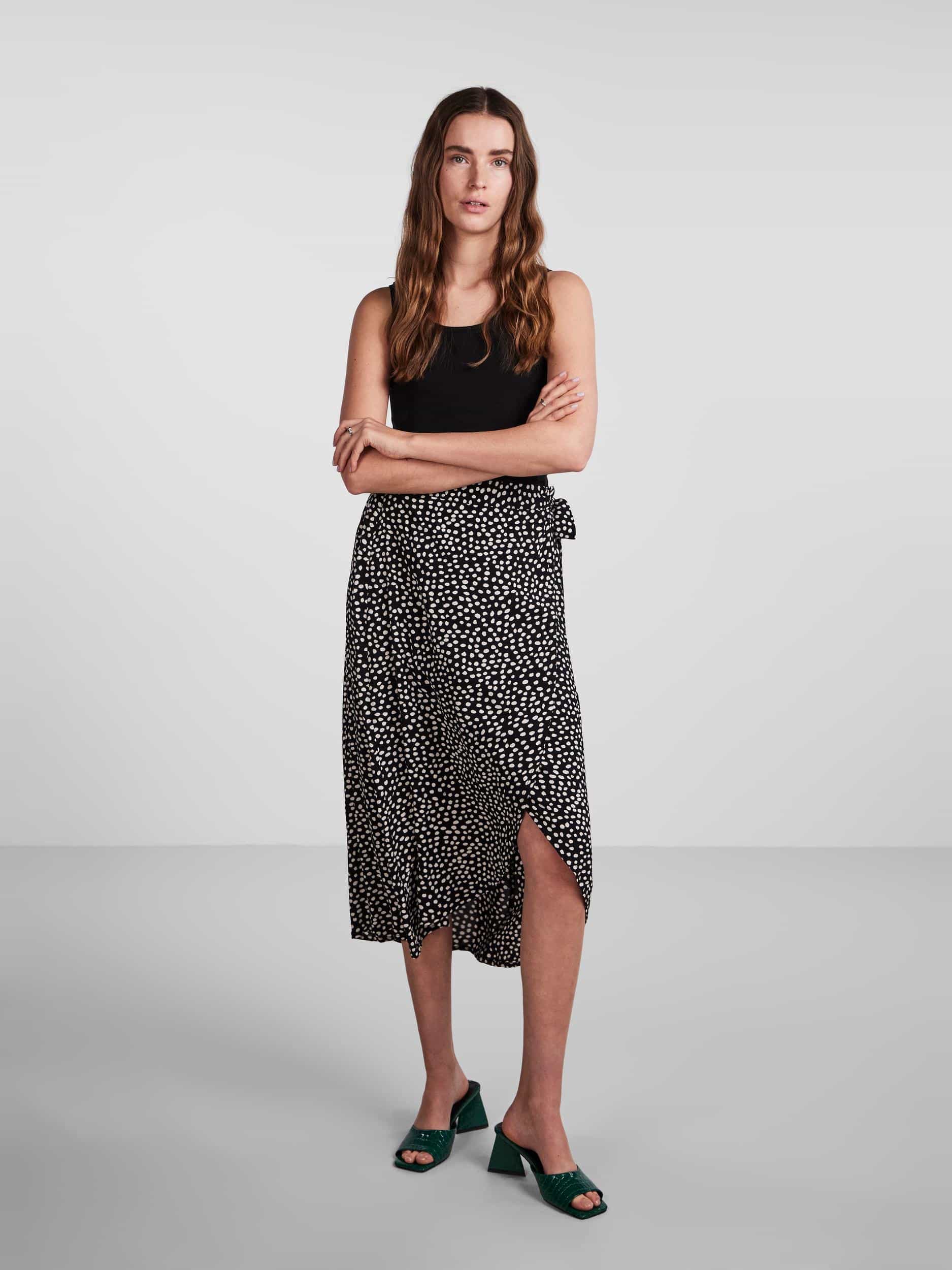 Tala Wrap Skirt – Black Dot