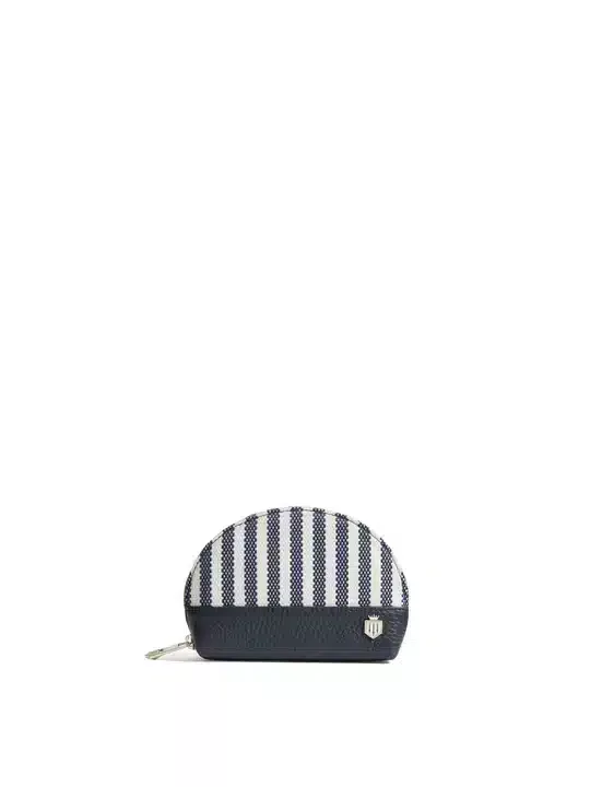 The Chiltern Coin Purse – Navy Stripe Suede