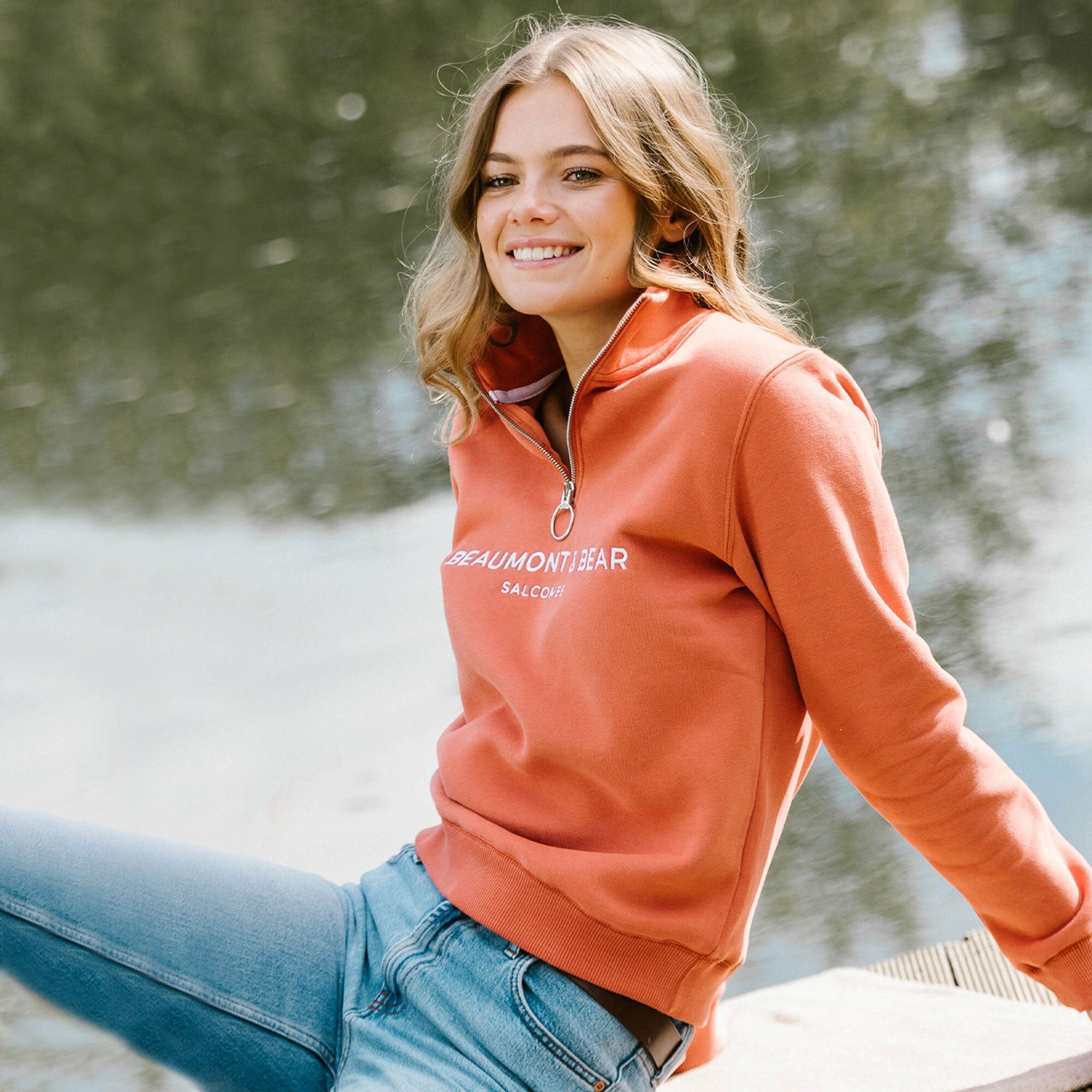 Kingswear Unisex Quarter Zip – Burnt Orange