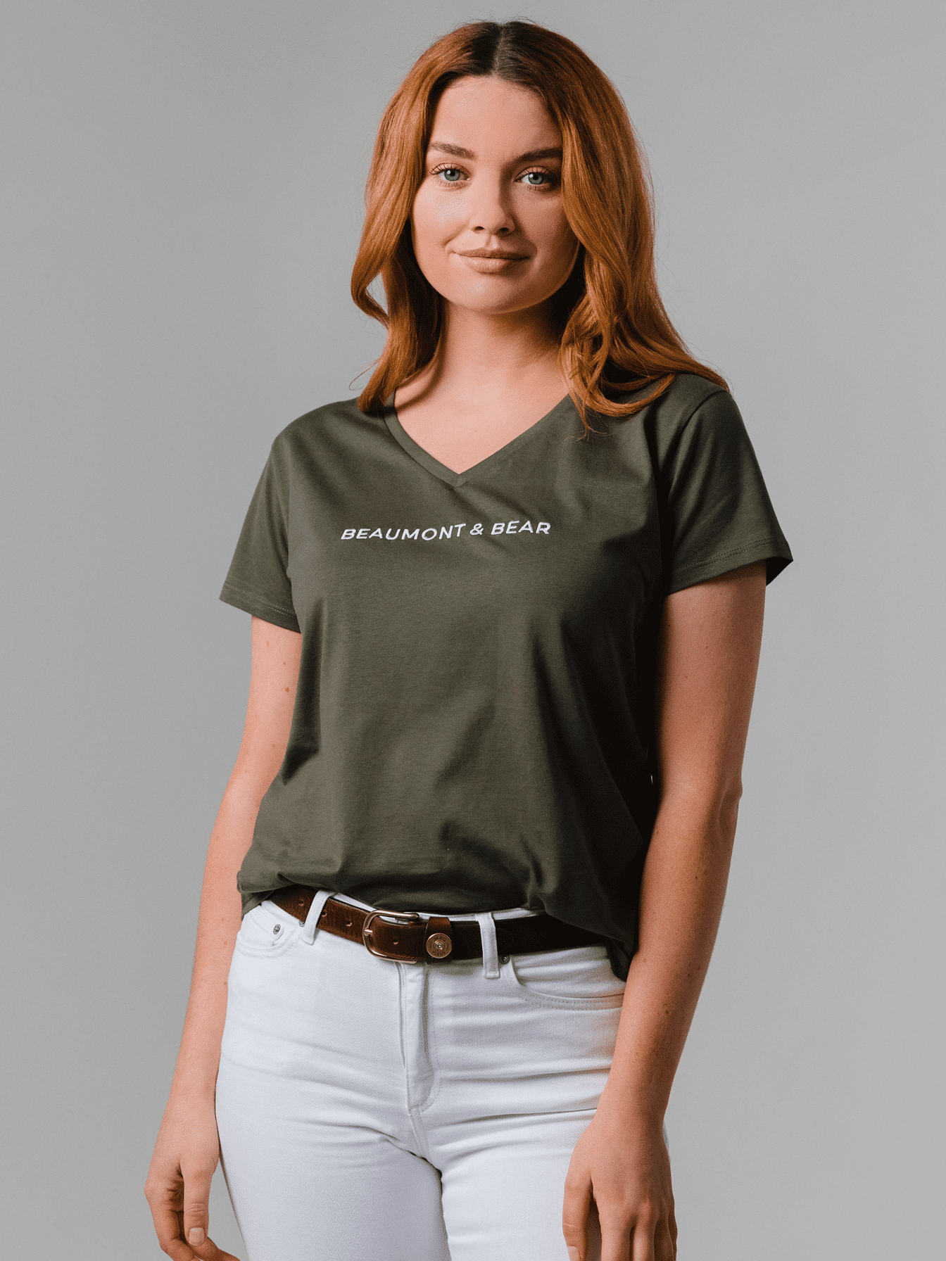 Shadycombe V-Neck T-Shirt – Khaki