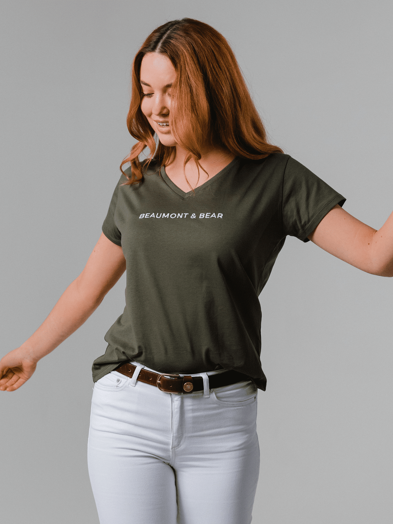 Shadycombe V-Neck T-Shirt – Khaki