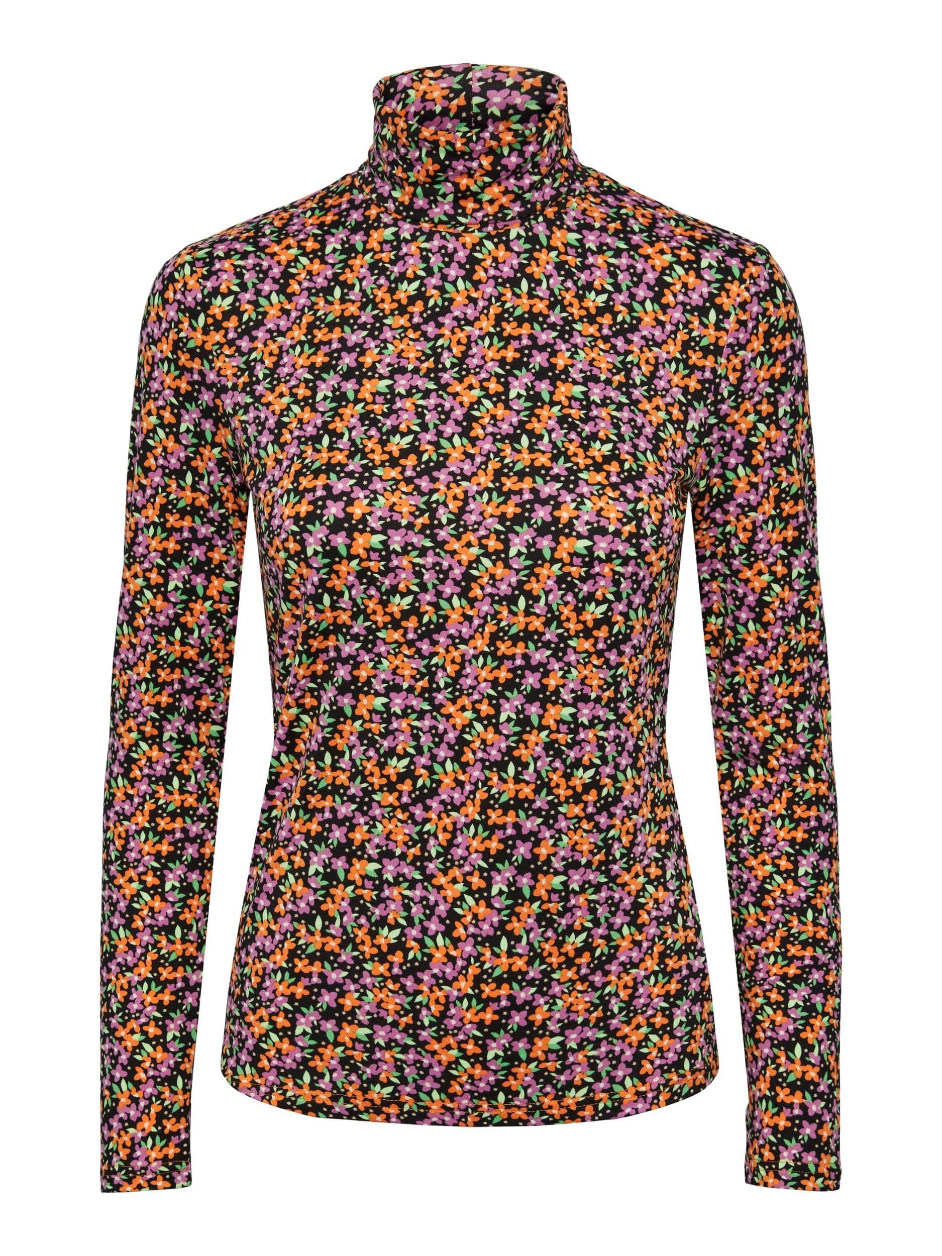 Nala High Neck -Orange Flower