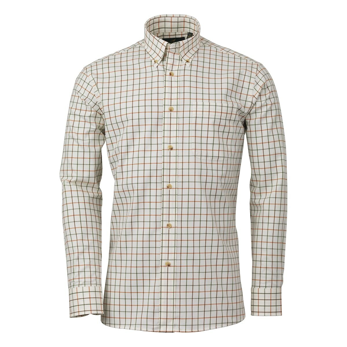 Dave Cotton Wool Shirt – Forest/Brownie/Burnt Orange