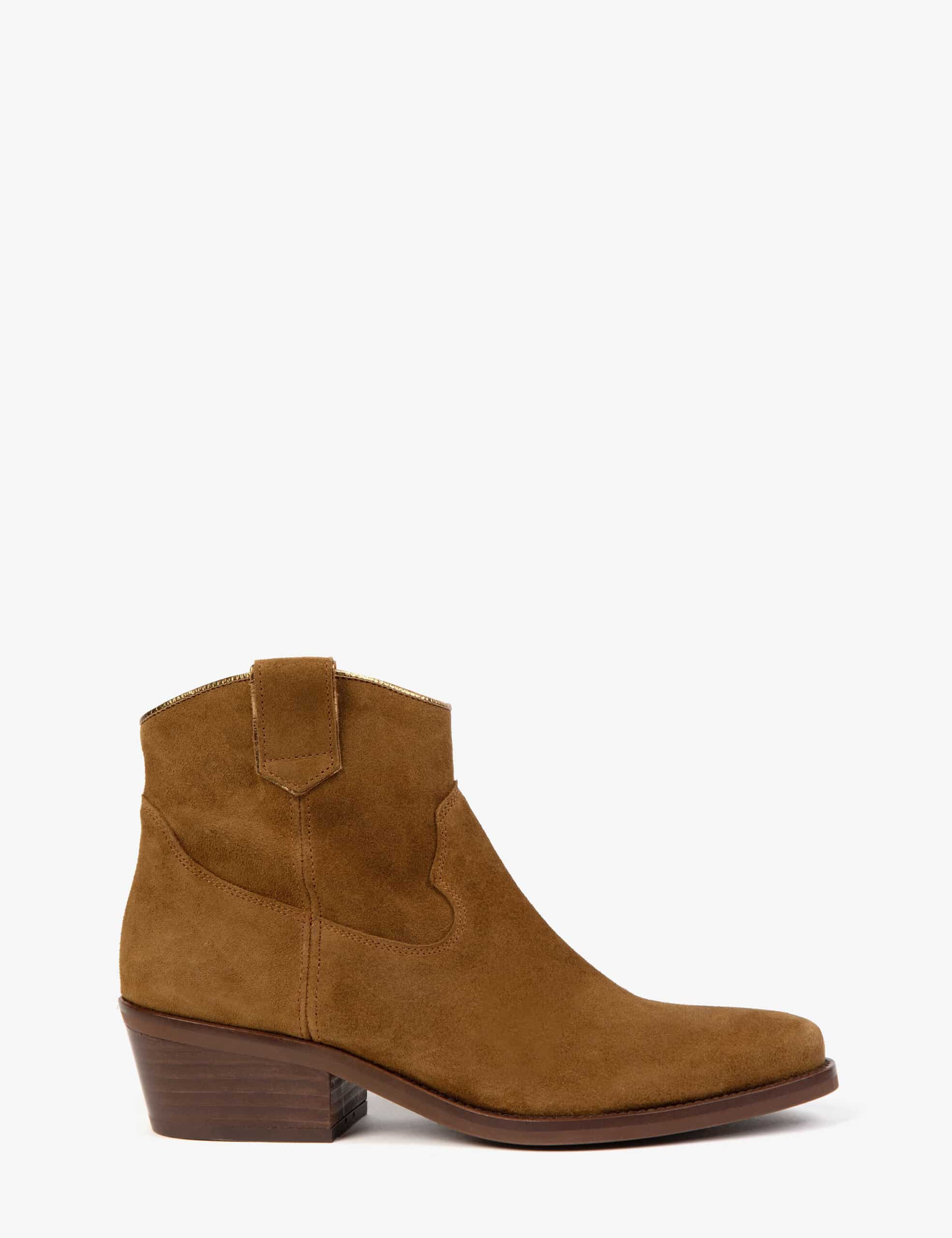 Cassidy Cowboy Boot – Tan Suede