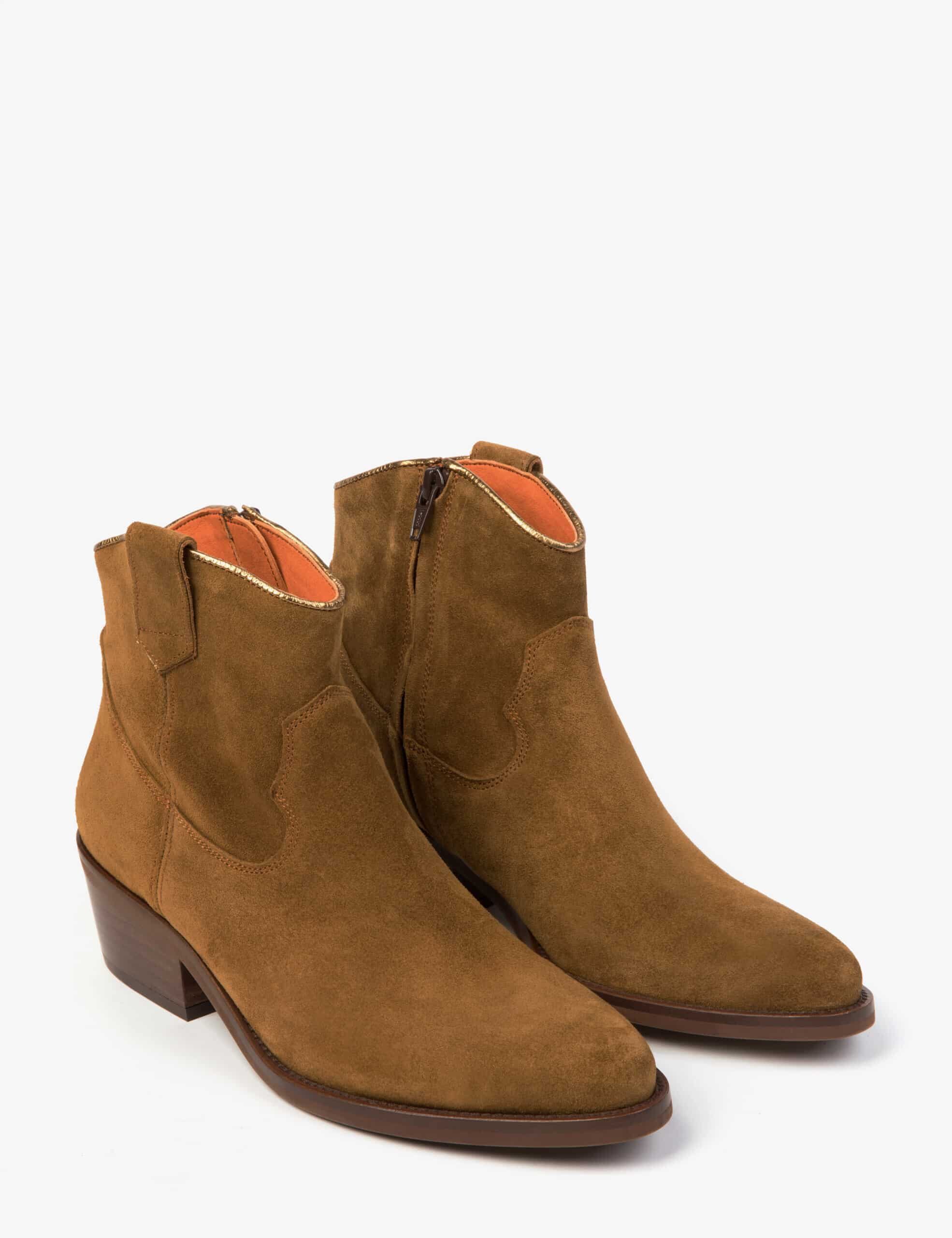 Cassidy Cowboy Boot – Tan Suede