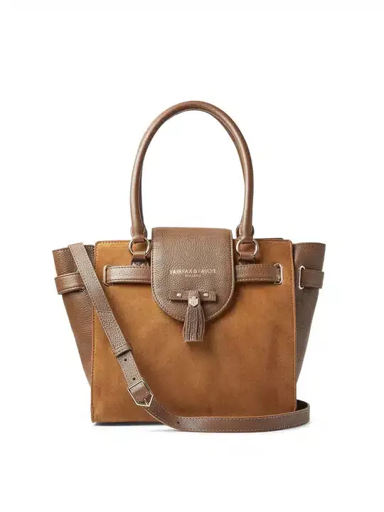 The Windsor Tote – Tan Suede
