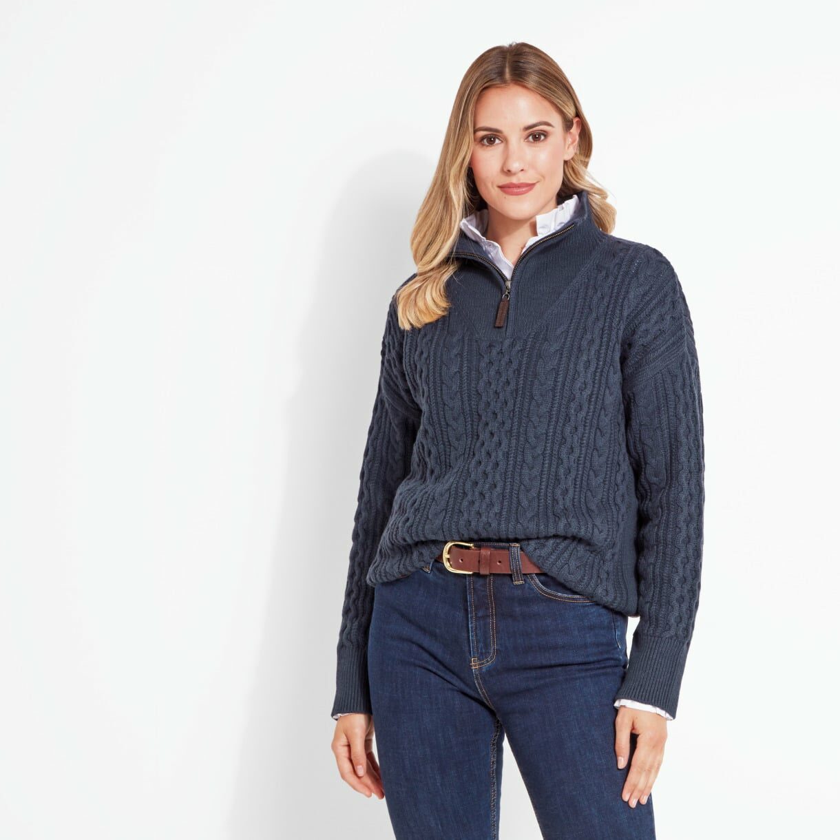 SETTLE 1/4 ZIP – SLATE NAVY