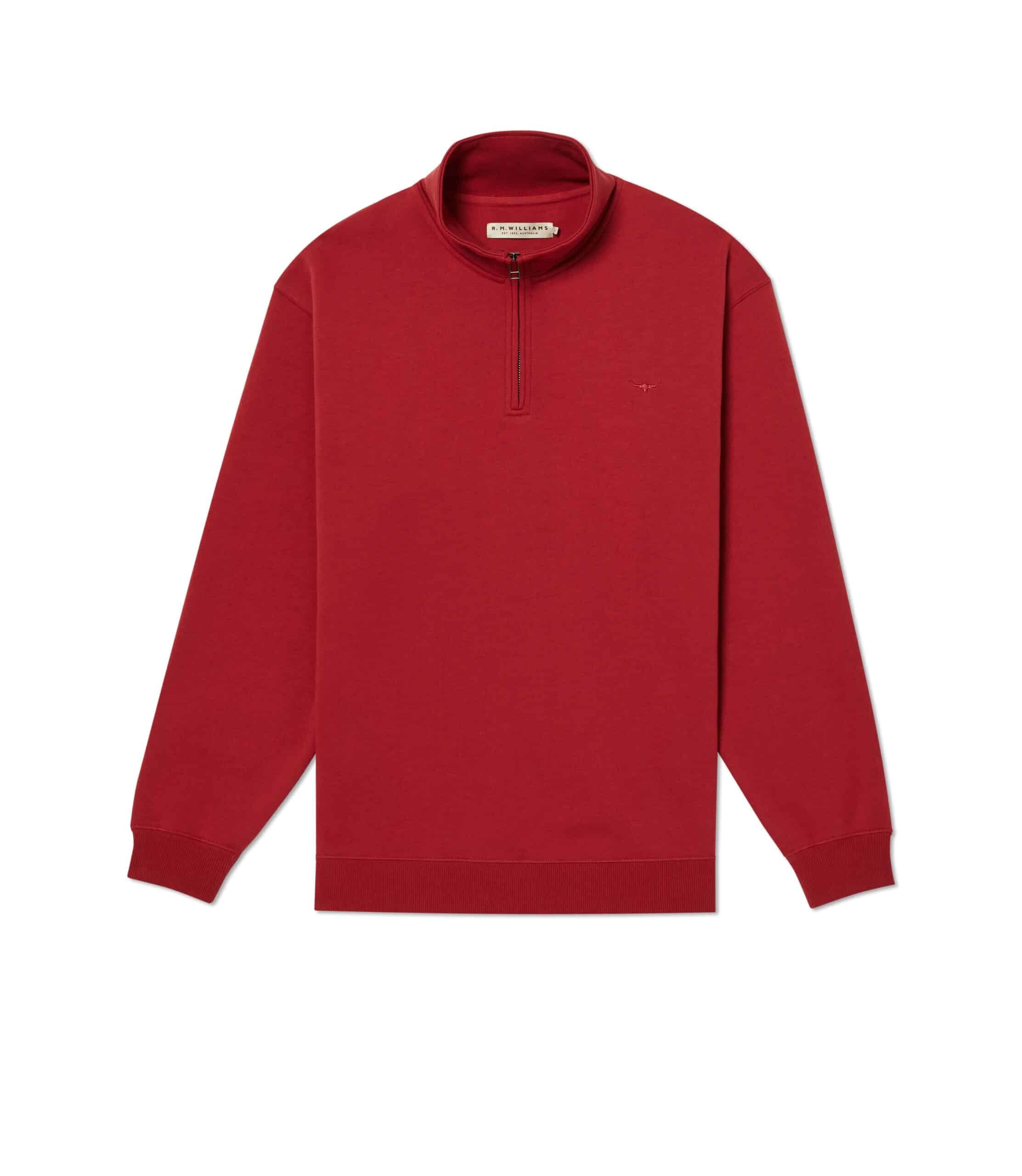 Mulyungarie Quarter Zip Fleece in Red