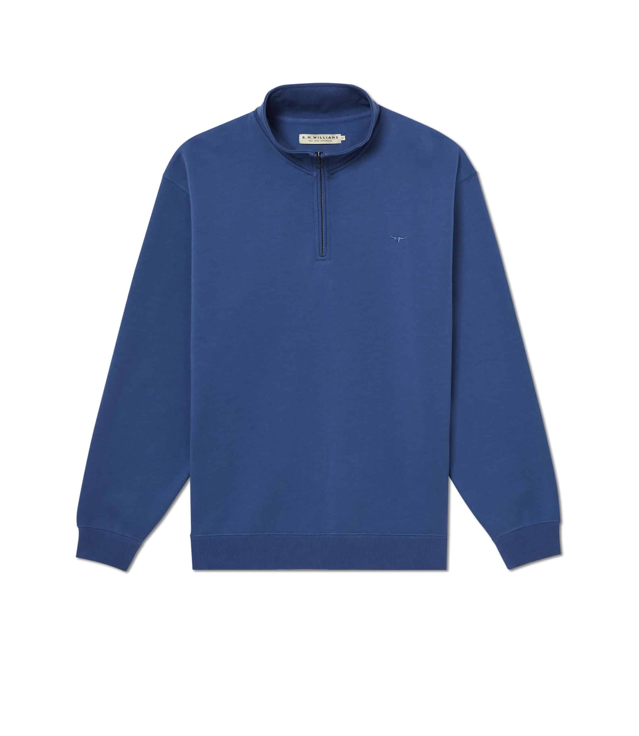 Mulyungarie Quarter zip fleece in blue