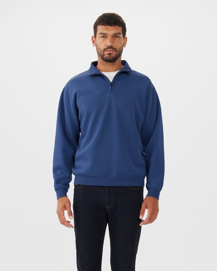 Mulyungarie Quarter zip fleece in blue