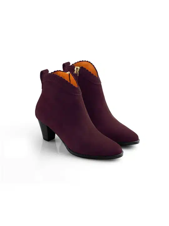 The Regina Ankle Boot Plum Suede