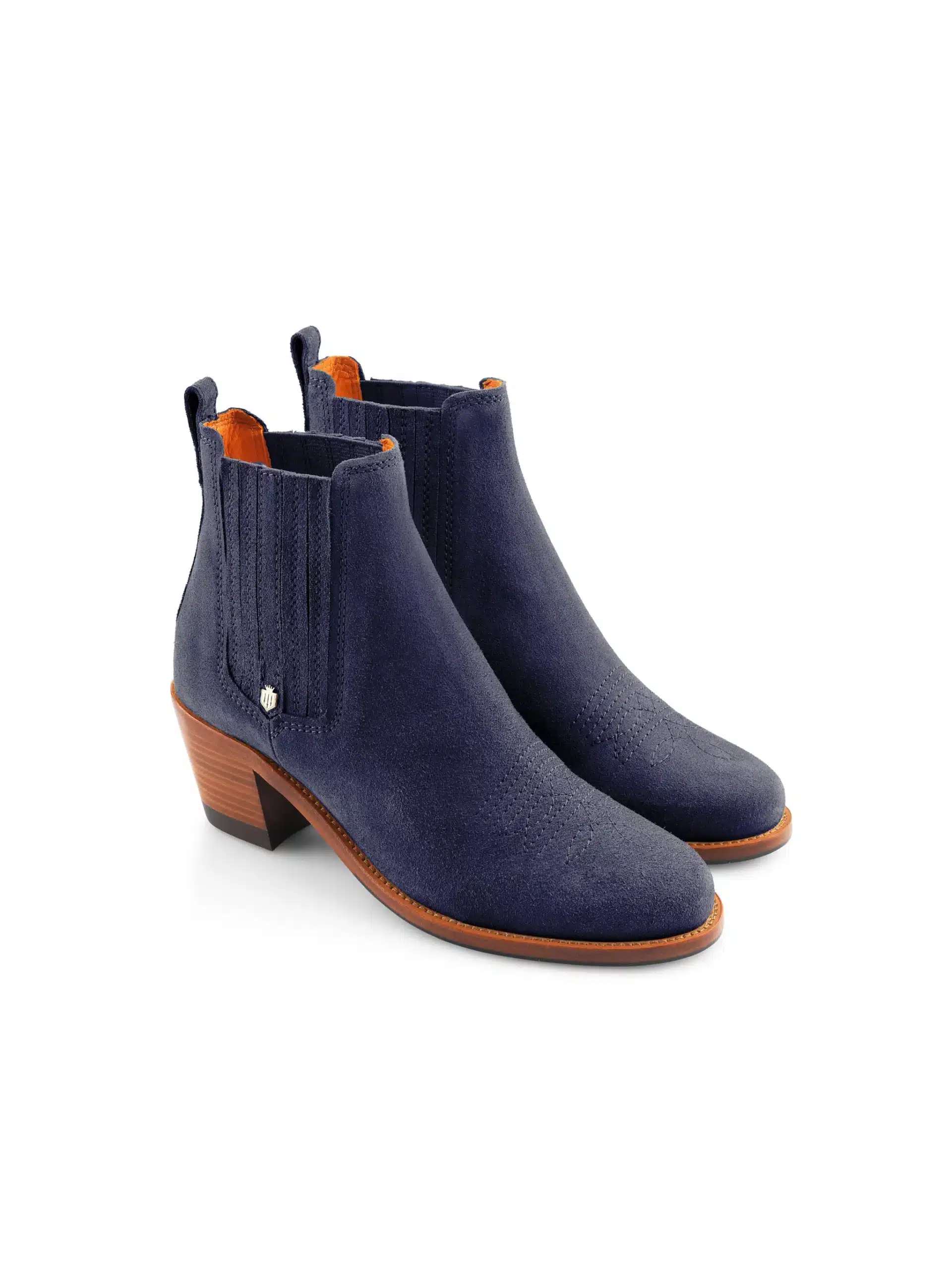 The Rockingham Heeled Ankle Boot – Ink Suede