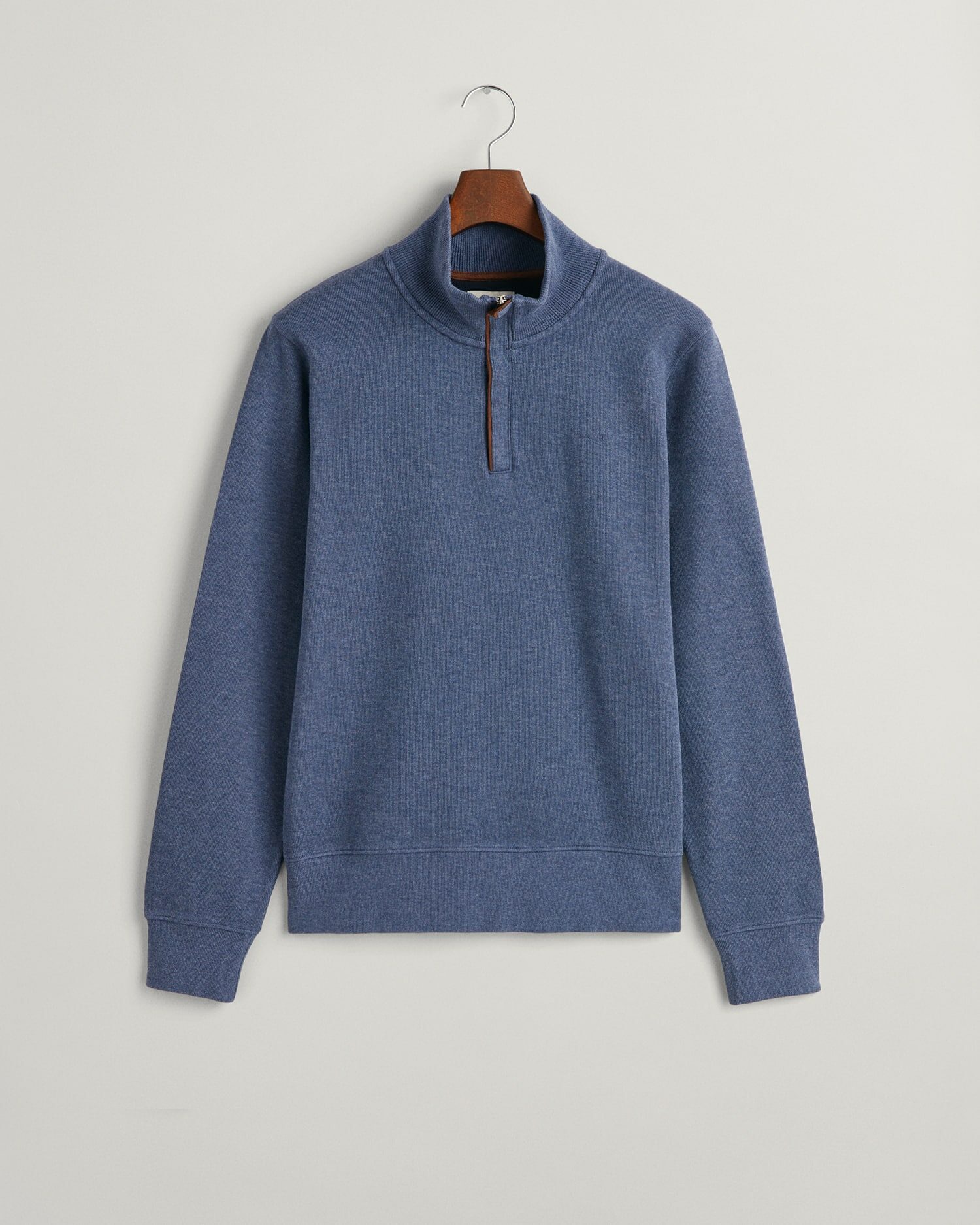 Gant Sacker Rib Half-Zip Sweatshirt in Jeans Blue
