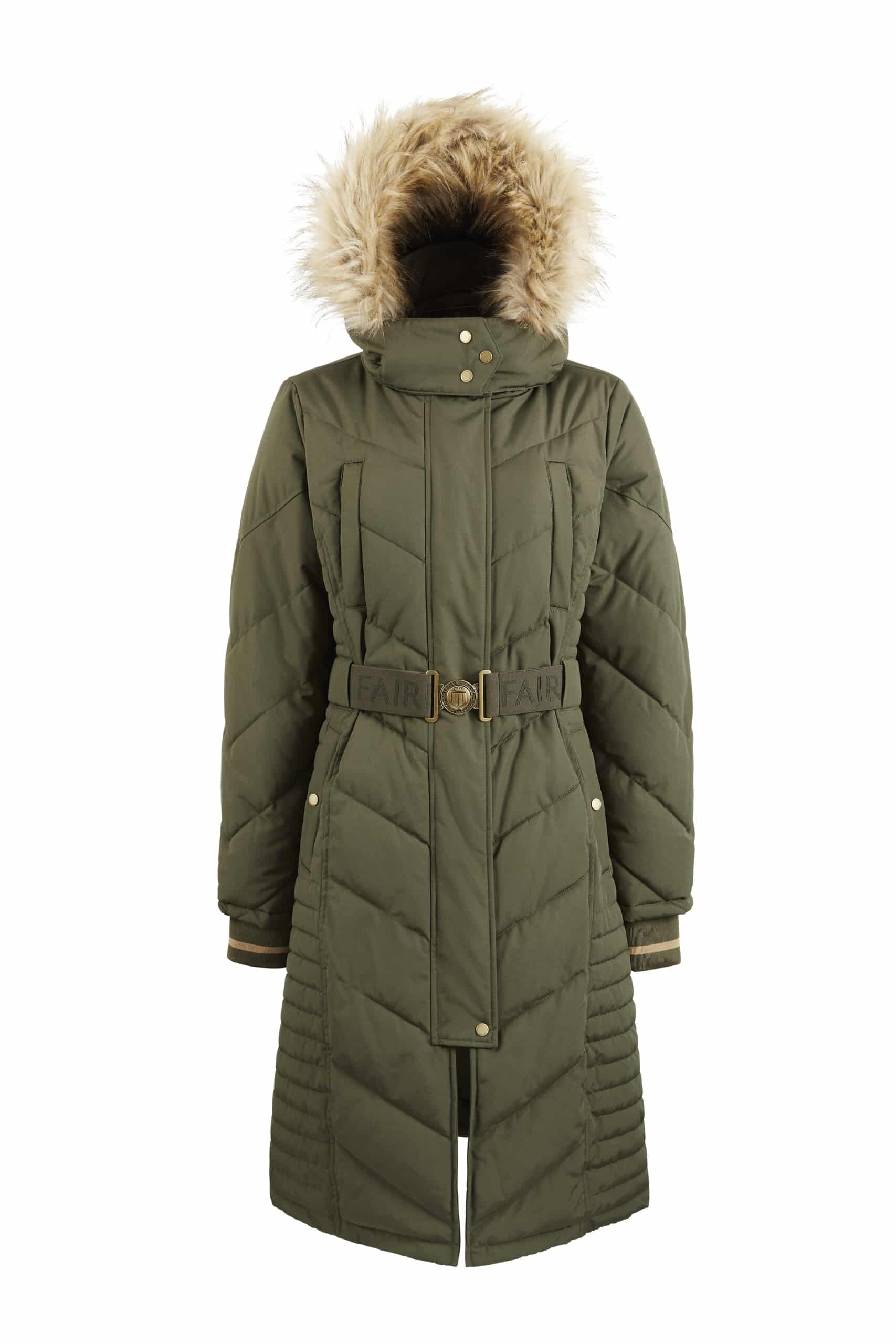 Charlotte Longline Coat – Khaki