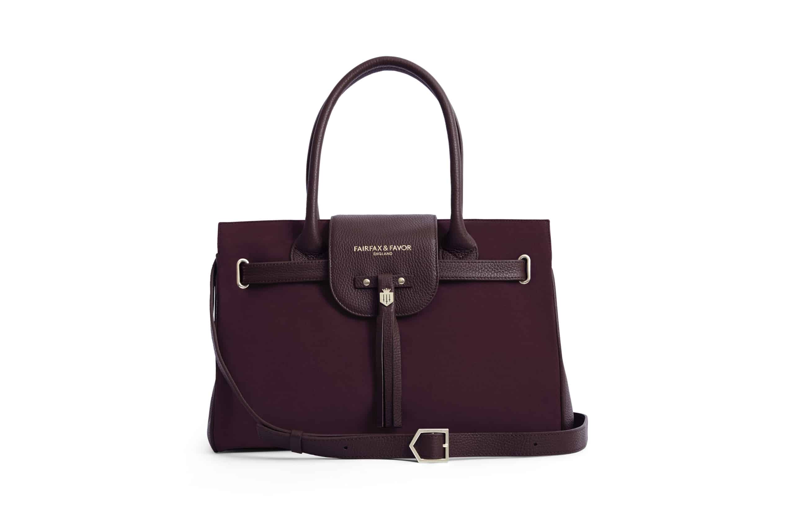 Windsor Handbag – Plum Suede