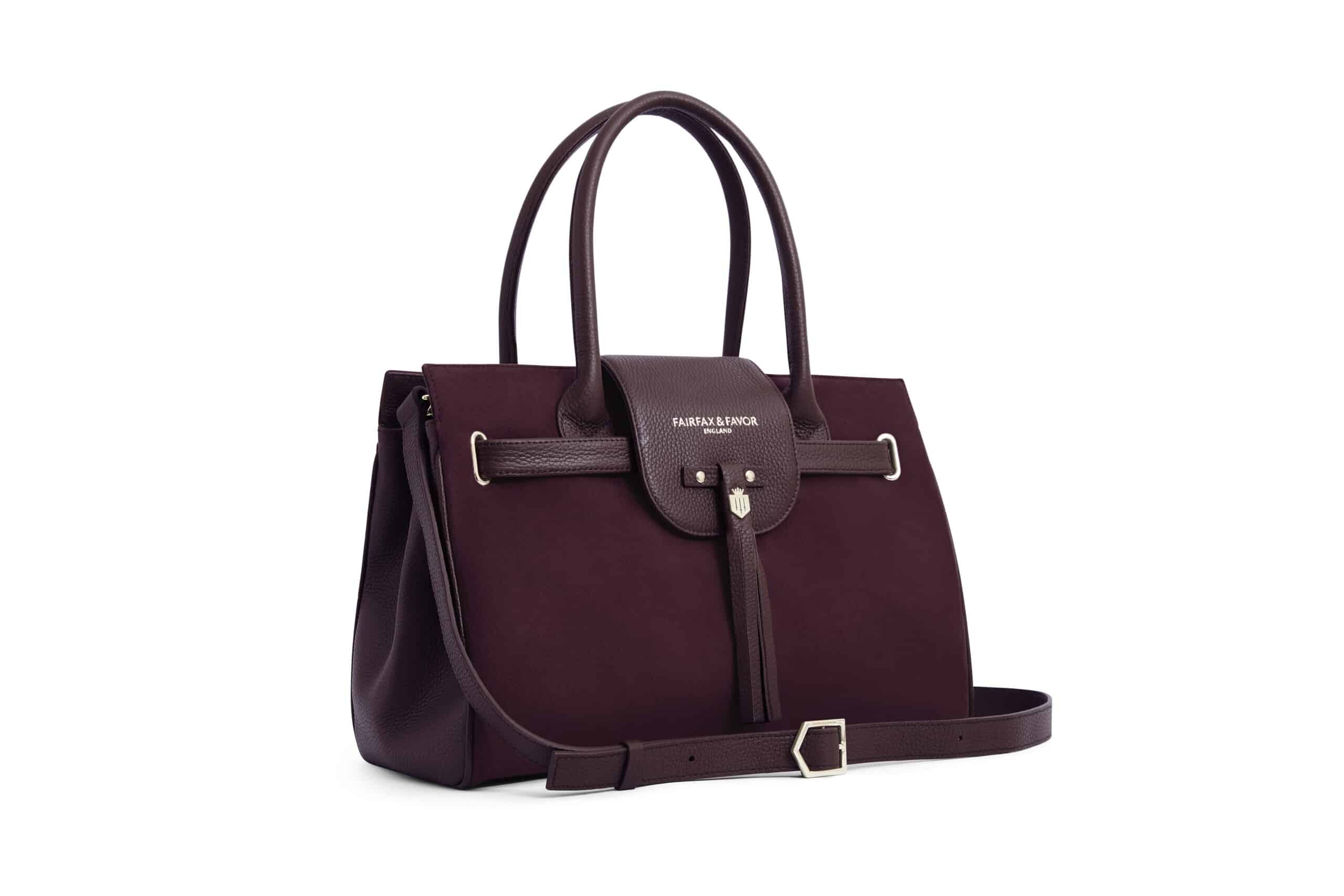 Windsor Handbag – Plum Suede