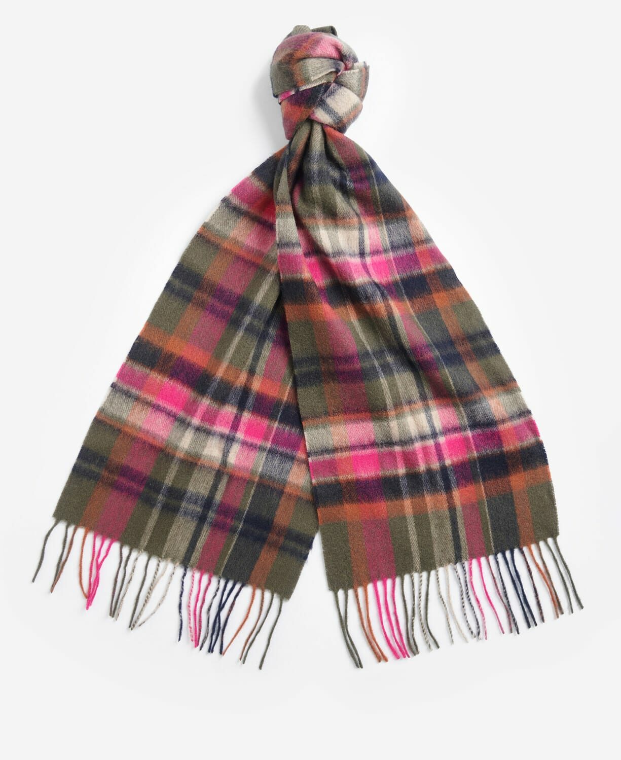 Vintage Winter Plaid Scarf – Pink Dahlia