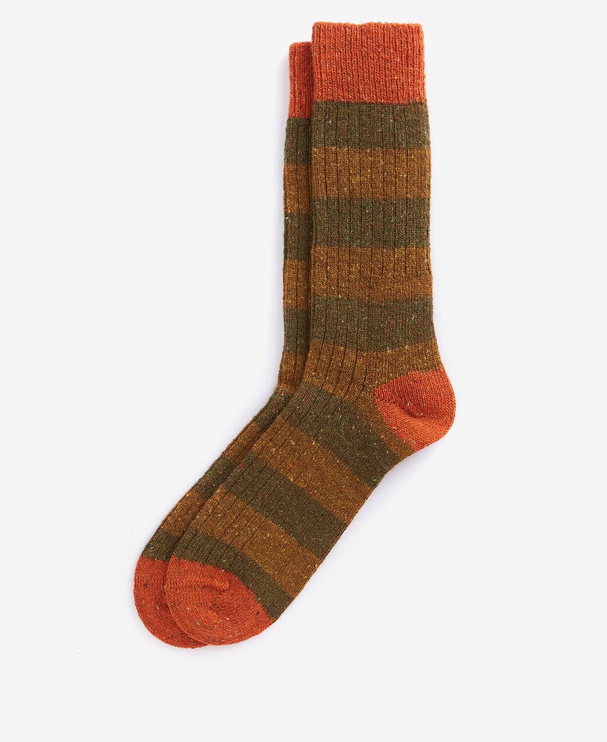 Houghton Socks – Olive/Butternut Stripe