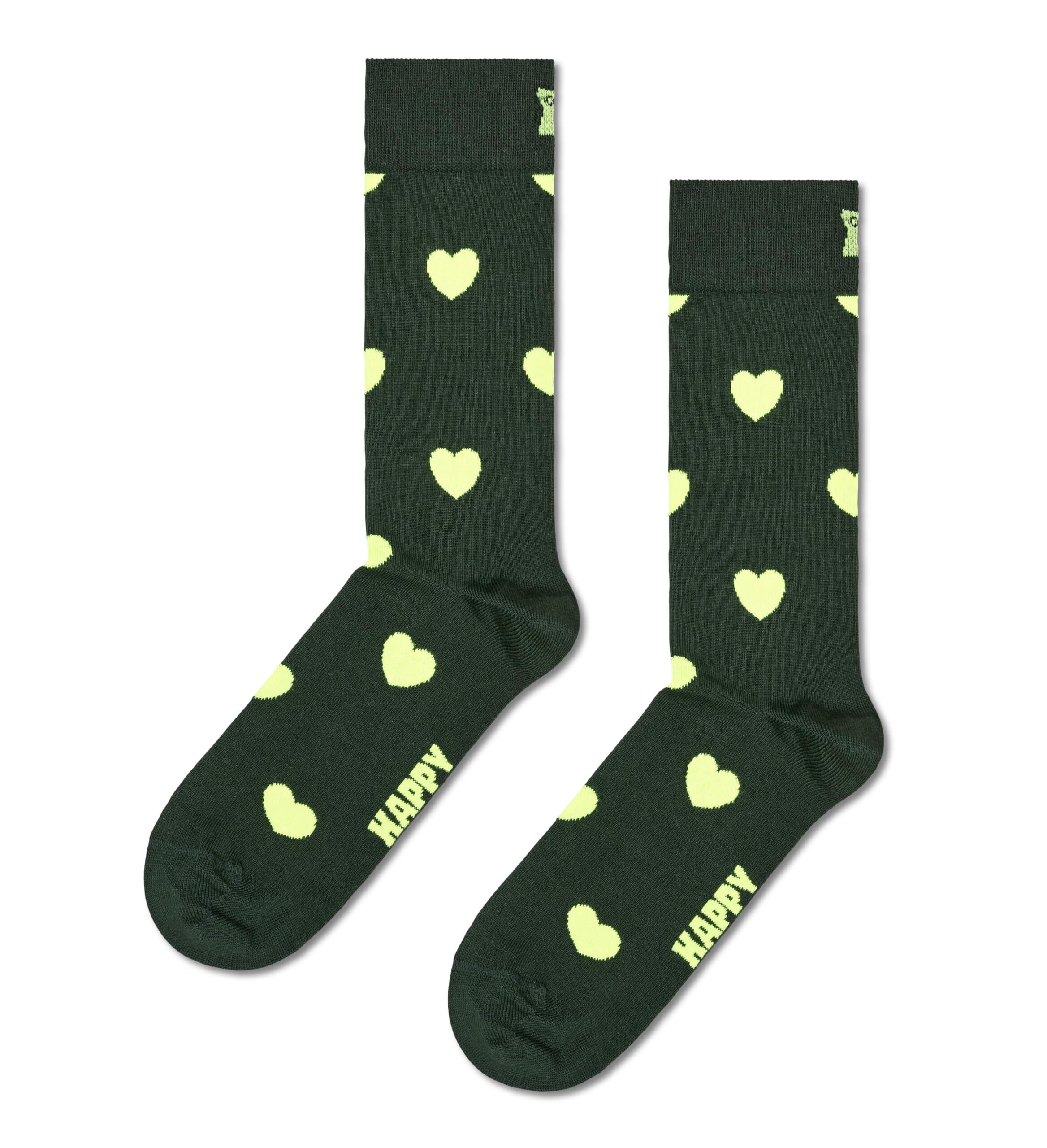 Heart Socks – Dark Green
