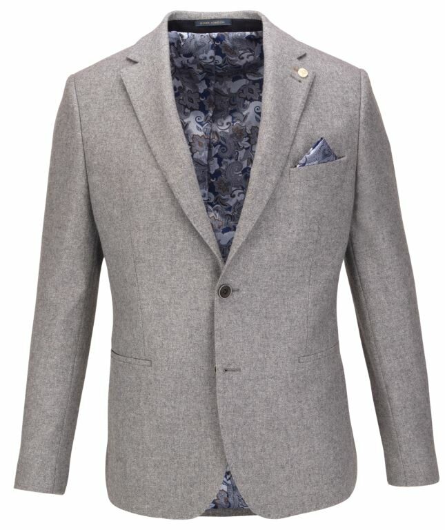 BLENDED WOOL BLAZER – GREY