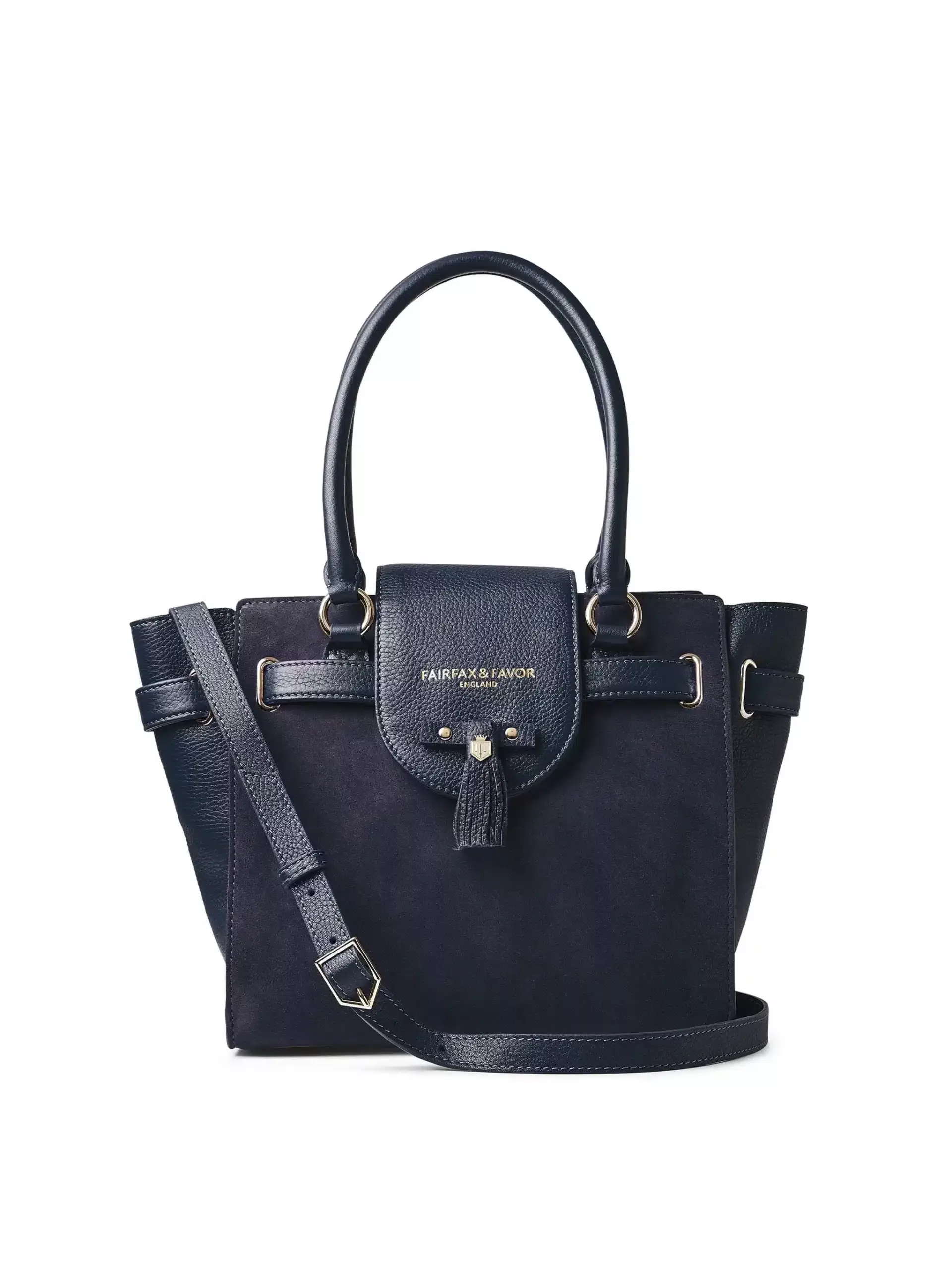 The Windsor Tote – Navy Suede