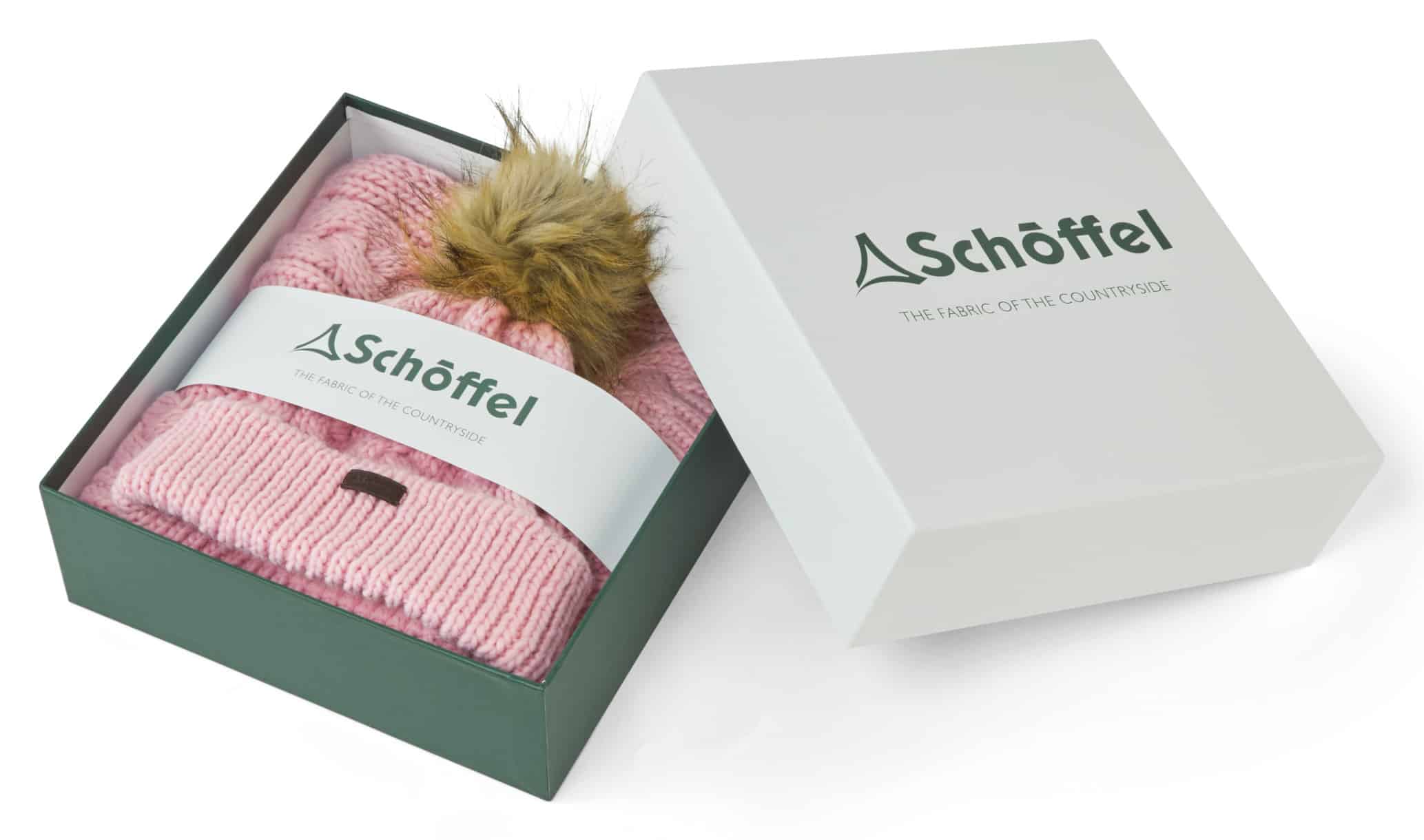 Bakewell Hat and Scarf Set – Boxed, Pale Pink