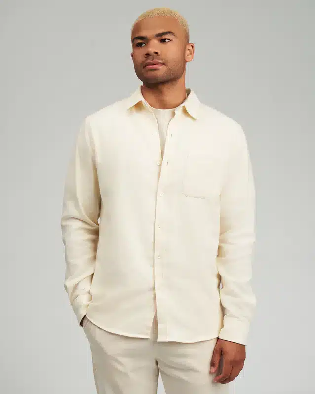 Organic Flannel Shirt – Ivory White