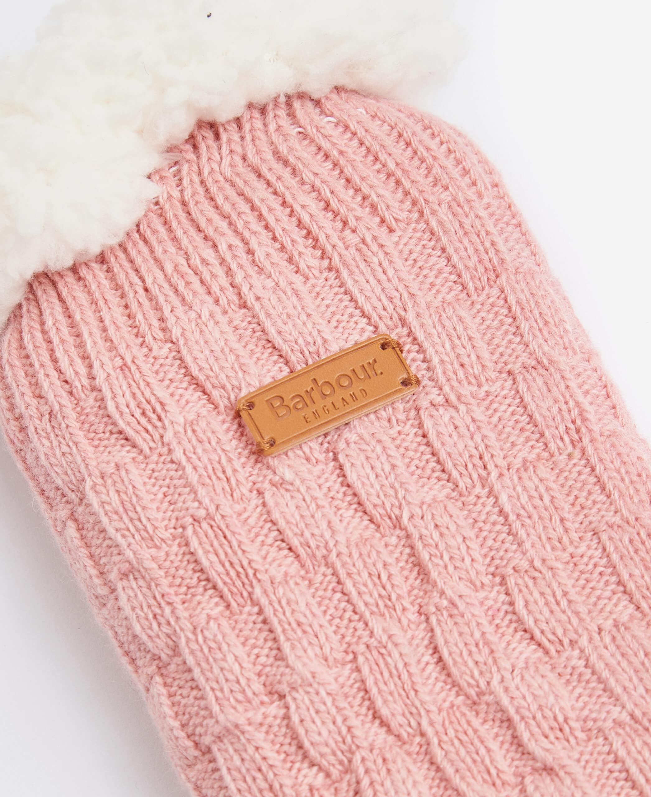 Lounge Socks – Pink Cable Knit