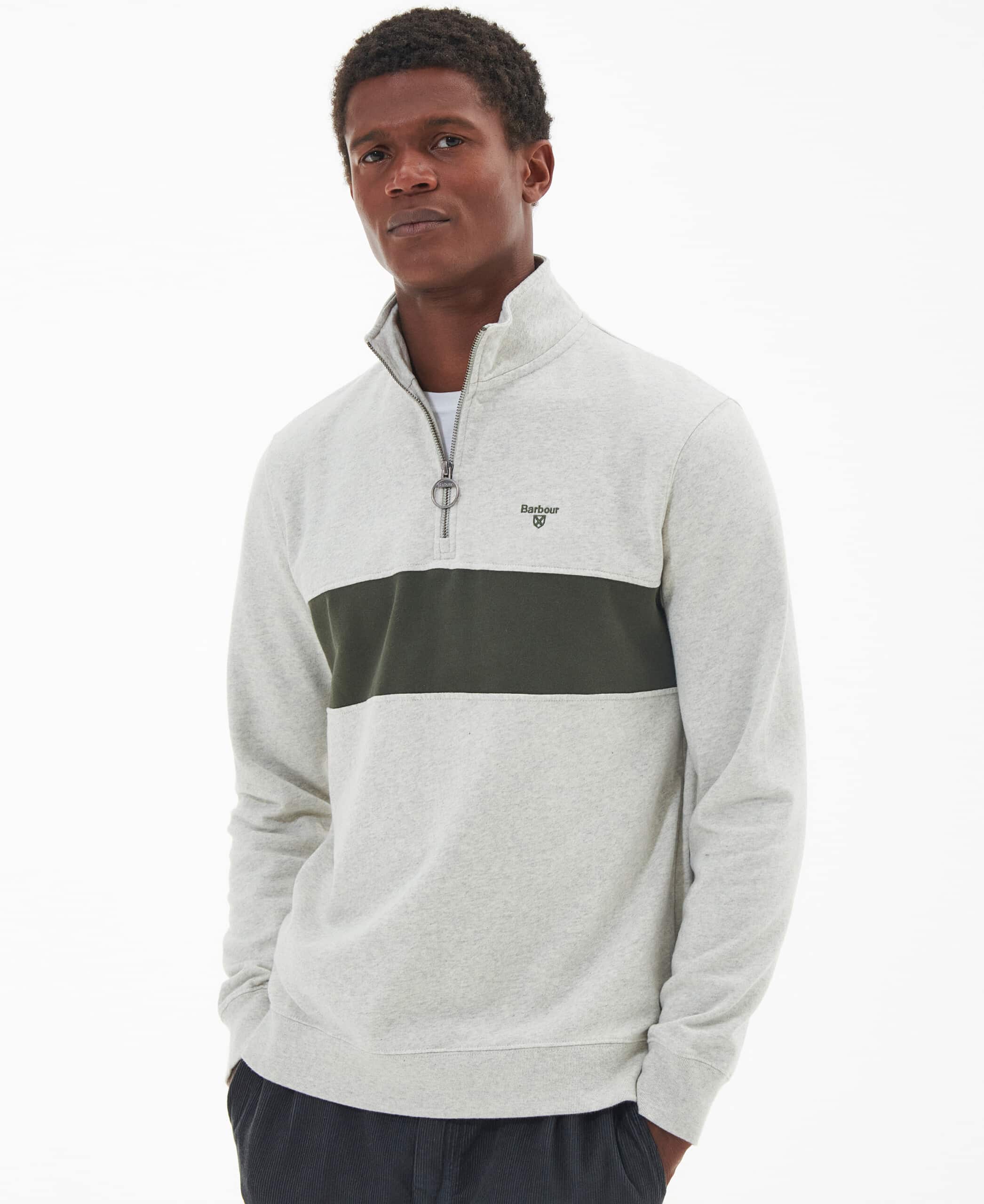 Bromfield 1/2 Zip – Ecru Marl