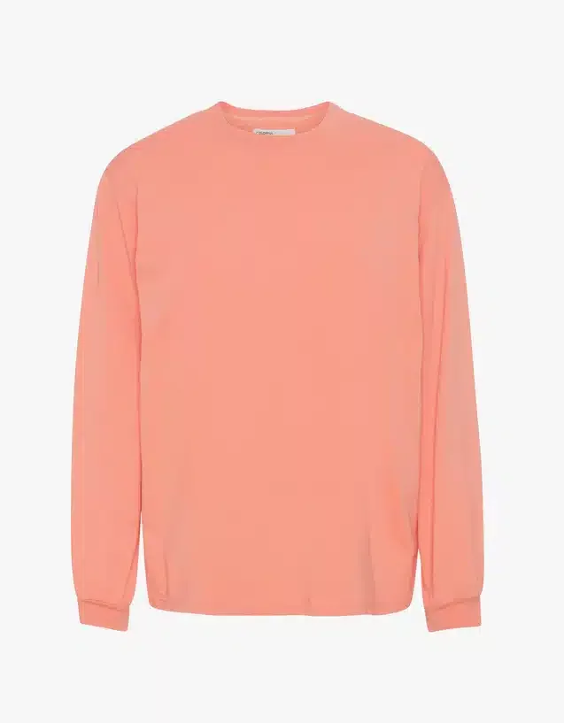 Oversized Organic L/S T-Shirt -Bright Coral