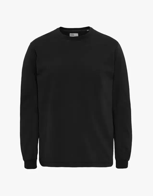 Oversized Organic L/S Tee – Deep Black