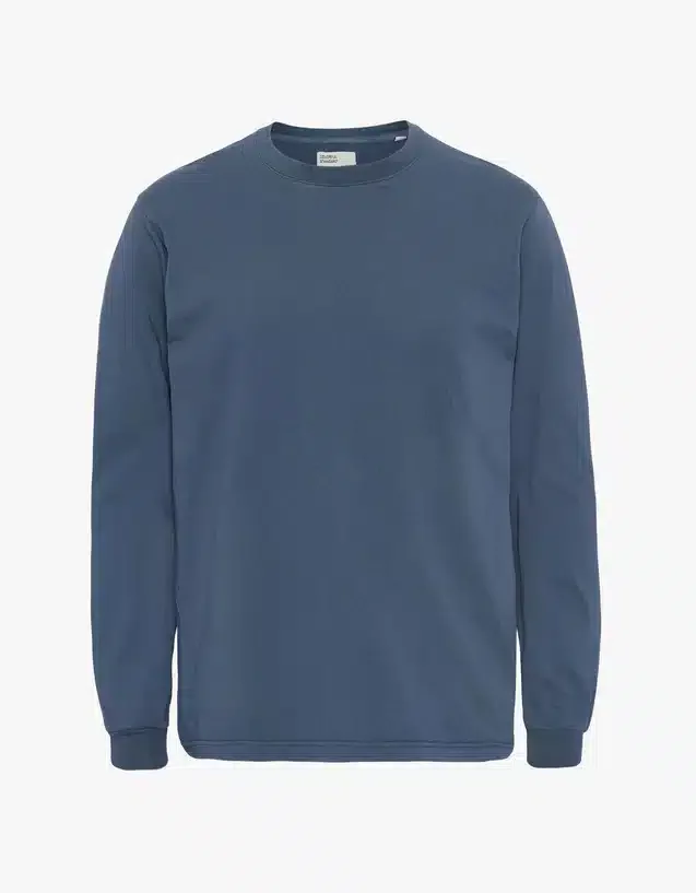 OVERSIZED ORGANIC L/S T-SHIRT – PETROL BLUE