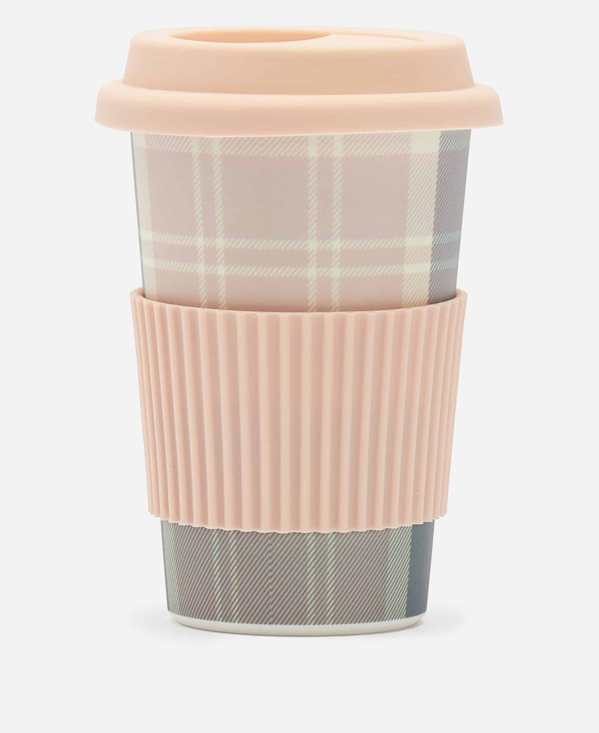 Travel Mug – Pink/Grey Tartan