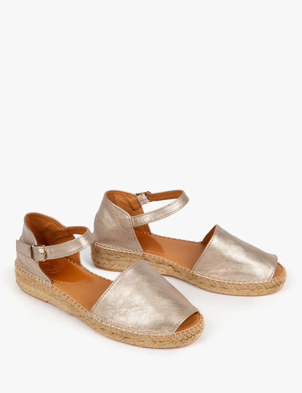 Montserrat Leather Espadrilles – Pewter