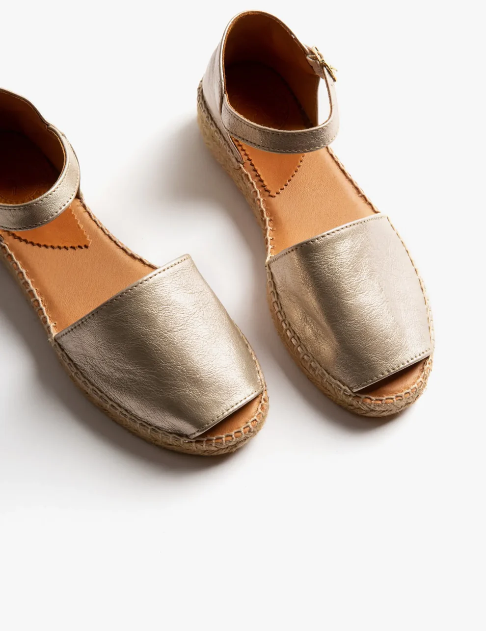Montserrat Leather Espadrilles – Pewter