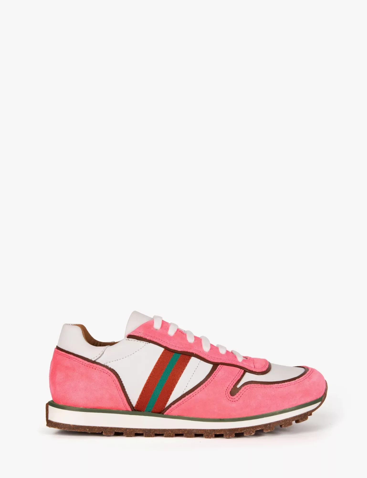 Studio Leather Trainer – White/Pink