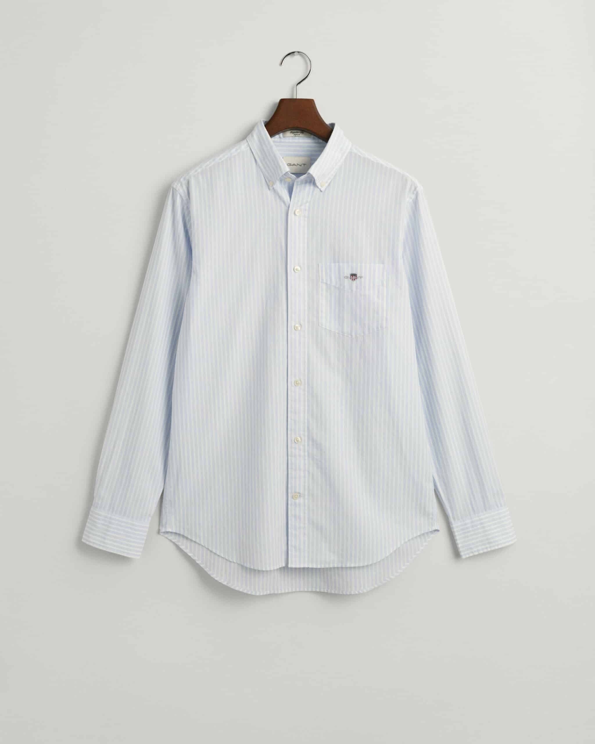 Regular Fit Striped Poplin Shirt – Stripe Blue