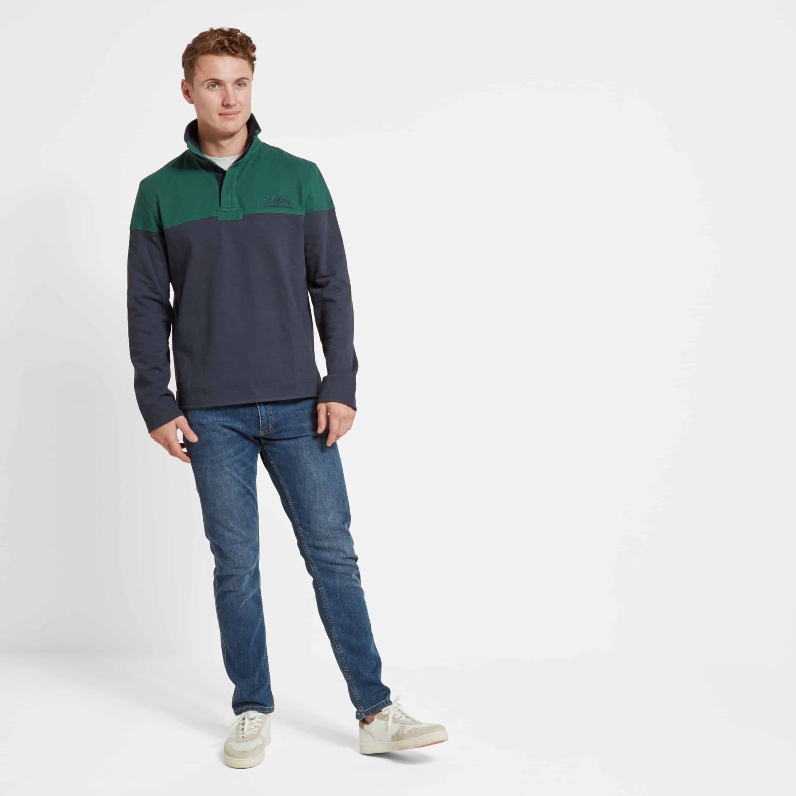 Helford Heritage Sweatshirt – Navy/Pine Green