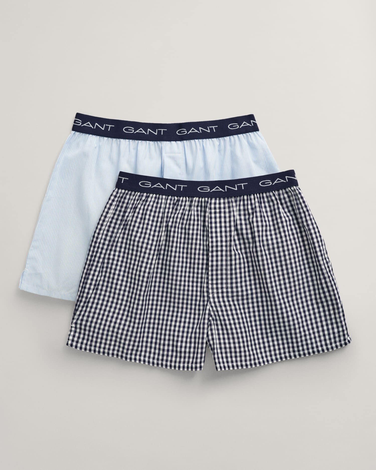 2 Pack Boxer Shorts – Gingham and Stripe