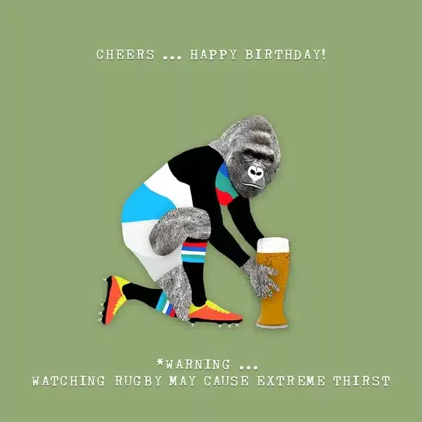 FUNNY BIRTHDAY CARD FOR RUGBY FAN