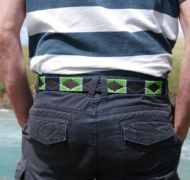 Polo Belt – Lime/Navy/Grey Stripe