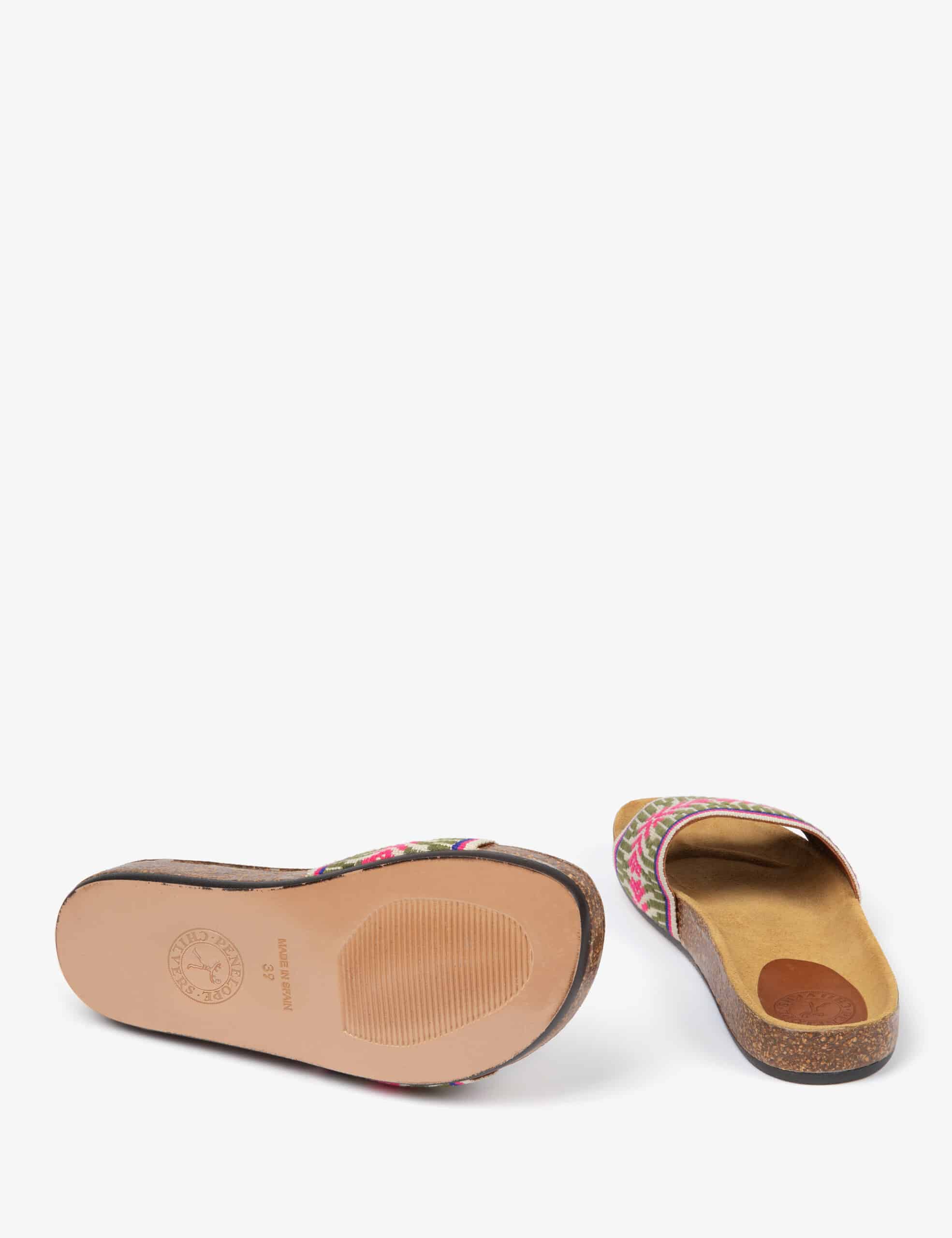 Sol Savannah Weave Slide – Khaki/Pink