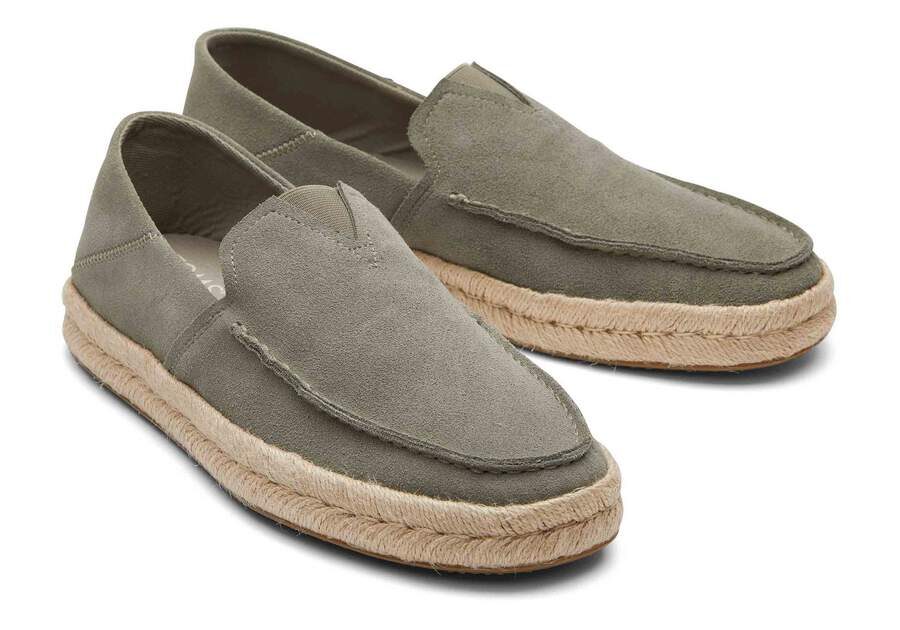 Alonso Suede Loafers – Taupe Grey Rope