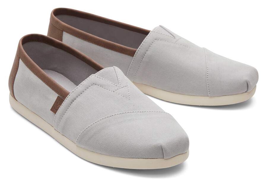 Vegan Leather Trim Alpargata Espadrilles – Grey