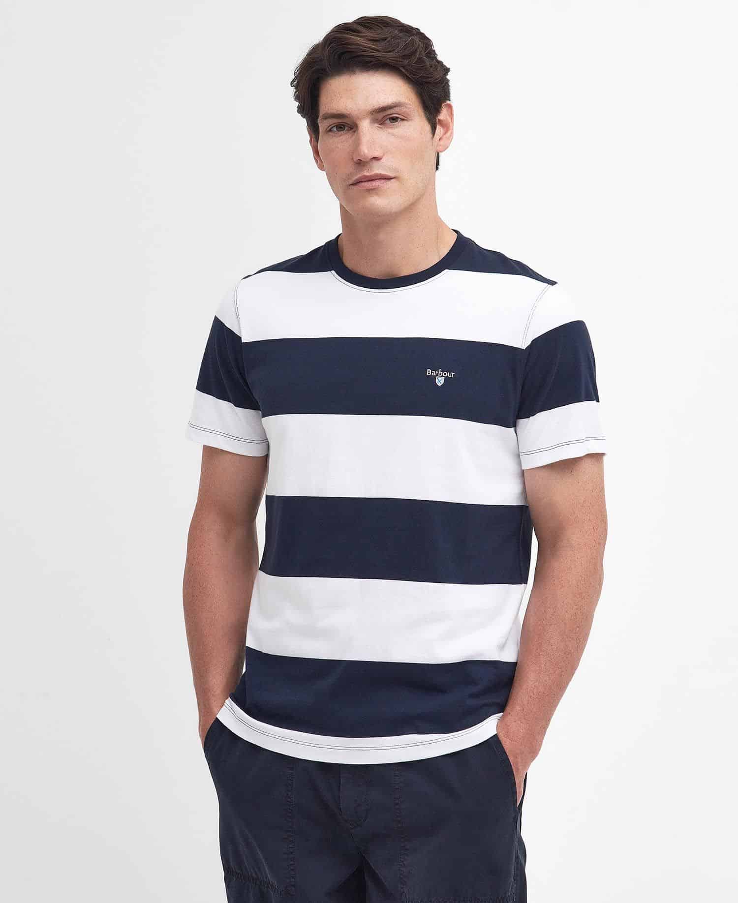 Whalton Striped T-Shirt – Navy